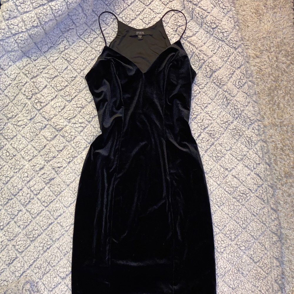 A Velvet black dress with a V from Guess